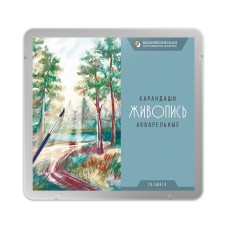 "ВКФ"   "Живопись"   JIV-WCPM-1024   Набор акварельных карандашей   заточенный   2 х  24 цв. в металлической коробке