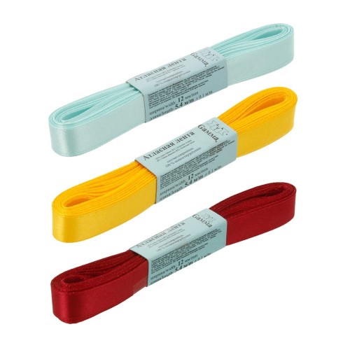 Лента атласная 12 мм ( 1/2 ")  "Gamma"   AL-12P   ФАСОВКА   10 x  5.4 м №100 т.коричневый