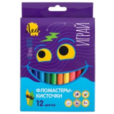 "Лео"   "Играй"   Фломастеры-кисточки смываемые   LPFPB-12   12 цв .