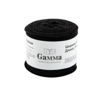 Лента окантовочная 60 мм  Окантовка трикотажная (рибана)   "Gamma"   95\% хлопок, 5\% эластан   4 x  5 м № 002 ЧЕРНЫЙ