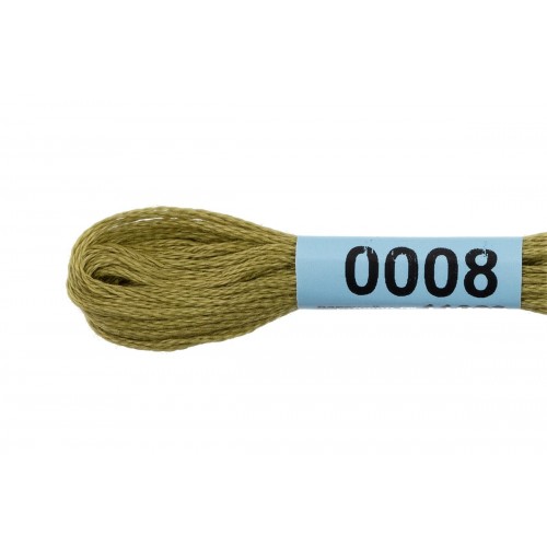 Нитки для вышивания "Gamma"    мулине  ( 0001-0206 )  100\% хлопок   24 x  8 м №0008 оливковый
