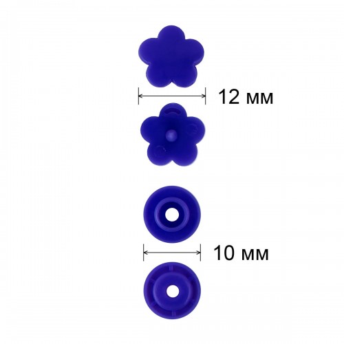 Кнопка "Micron"   POM-12 FL   Кнопки пластиковые   пластик  d 12 мм  15 шт. № 007 синий
