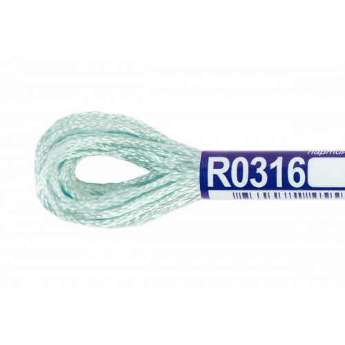 Нитки для вышивания "Gamma"   мулине   100\% вискоза   12 x  8 м R0316 бл.голубой