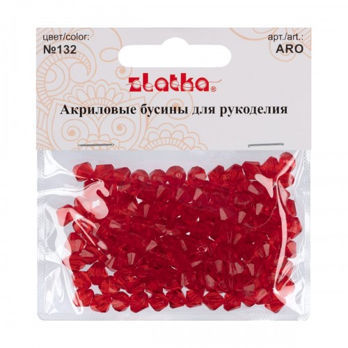 Бусина "Zlatka"   акрил   ARO   7 х 8 мм  25 г 132 красный