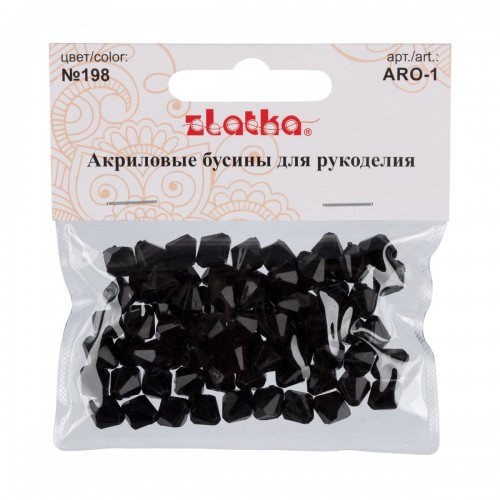 Бусина "Zlatka"   акрил   ARO-1   9 х 10 мм  25 г 198 черный