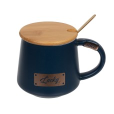 Посуда керамическая "Lol&Pop"   LLP-109   Кружка керамическая   400 мл  7.8 х 8.8 см №03 голубой