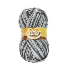 Пряжа ADELIA "ZENA"   100\% акрил   5 шт. х  100 г  308 м ± 10 м №44 белый-серый-т.серый