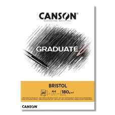 "Canson"   Альбом для черчения "Graduate Bristol"   180 г/м2  A4   21 х  29.7 см  склейка с одной стороны   20 л. C400110383