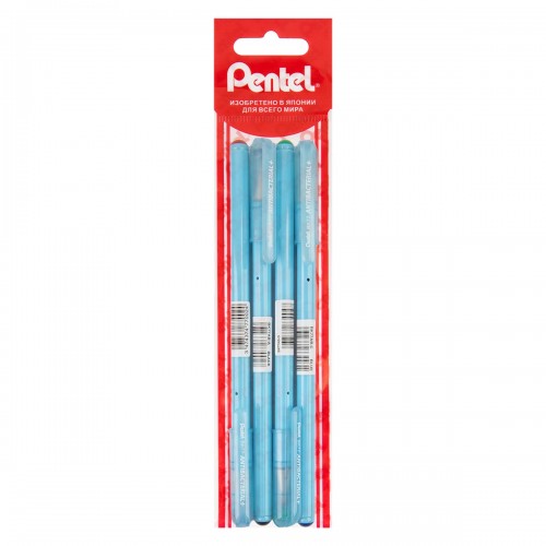 "Pentel"   Набор  ручек  шариковых  Antibacterial+, 4 шт.  d 0.7 мм PBK77AB-4 цвет чернил: ассорти