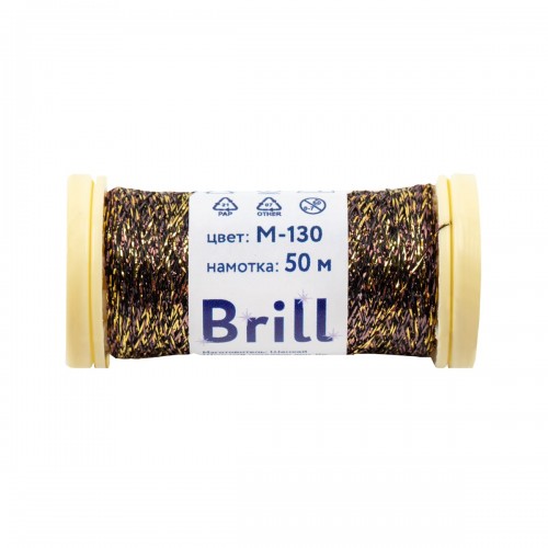 Нитки для вышивания "Gamma"   "Brill" мулине М   металлик   100\% полиэстер   5 x  50 м M-130 золотистый/черно-красный