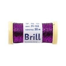 Нитки для вышивания "Gamma"   "Brill" мулине М   металлик   100\% полиэстер   5 x  50 м M-133 черный/лиловый