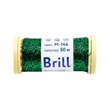 Нитки для вышивания "Gamma"   "Brill" мулине М   металлик   100\% полиэстер   5 x  50 м M-146 черный/зеленый