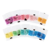 Бисер Чехия "GAMMA" Круглый   ASSORTI   10/0   2.3 мм  10 x  5 г  1-й сорт №03 ассорти прозрачный с посеребрённым отверстием