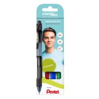 "Pentel"   Набор гелевых автоматич.ручек Pentel EnerGel BL107 в карт. упаковке,  0.7 мм, 4 цвета  d 0.7 мм  4 шт. BL107-4 цвет чернил: ассорти