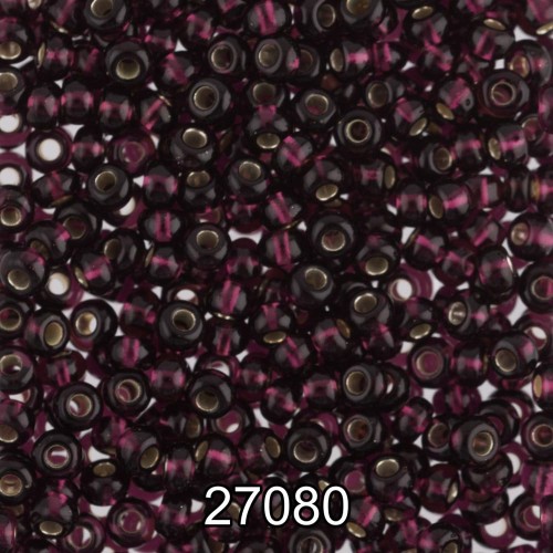 Бисер Чехия круглый 5   10/0   2.3 мм  500 г 27080 (Ф265) т. сиреневый