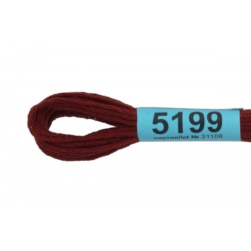 Нитки для вышивания "Gamma"    мулине  ( 3173-6115 )  100\% хлопок   24 x  8 м №5199 т.коричнево-красный