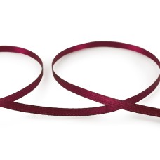 Лента атласная 3 мм ( 1/8 ")  "Gamma"   AL-3P   двухстор.   91.4 м №030 т.бордовый