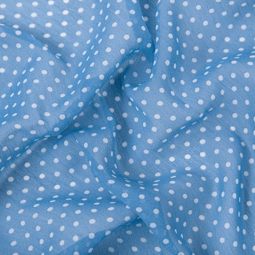 Ткань PC-05   Chiffon   68 г/кв.м ± 5 г/кв.м  147 см ± 2 см  100\% полиэстер №15 голубой/белый