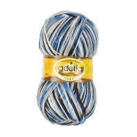 Пряжа ADELIA "ZENA"   100\% акрил   5 шт. х  100 г  308 м ± 10 м №76 белый,голубой,серо-голубой