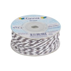Шнур "Gamma"   2 мм  GTX-25   бечевка   25 м ± 0.5 м №018/001 серый/белый