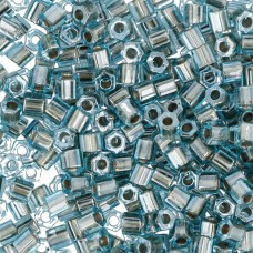 Бисер Япония "TOHO" 11/0   HEXAGON №5   2.2 мм  500 г №0990 голубой с золотым центром