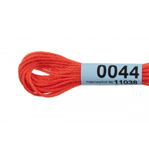 Нитки для вышивания "Gamma"    мулине  ( 0001-0206 )  100\% хлопок   24 x  8 м №0044 т.оранжевый