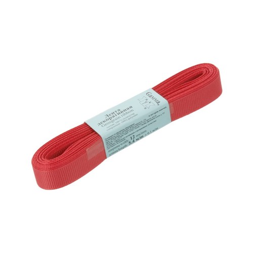 "Gamma"   репсовая лента   GR-12   ФАСОВКА   12 мм  1/2 "  10 х  5.4 м №049 св.красный