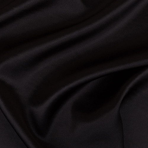 Ткань PSS-001   Poly satin   ФАСОВКА   100 г/кв.м ± 5 г/кв.м  100 х  145 см  95\% полиэстер, 5\% спандекс _ЧЕРНЫЙ