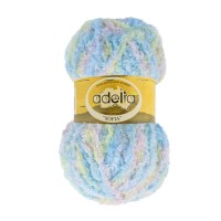 Пряжа ADELIA "SOFIA"   100\% полиэстер   10 шт. х  50 г  90 м ± 6 м №01 розовый/желтый/голубой