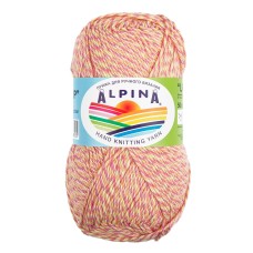 Пряжа ALPINA "LOLLIPOP"   100\% хлопок   10 шт. х  50 г  175 м ± 8 м  СК/Распродажа №07 салатовый-малиновый-коралловый-персиковый