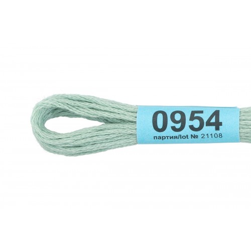 Нитки для вышивания "Gamma"    мулине  ( 0820-3070 )  100\% хлопок   24 x  8 м №0954 мята