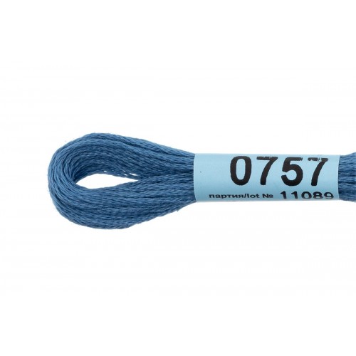 Нитки для вышивания "Gamma"    мулине  ( 0207-0819 )  100\% хлопок   24 x  8 м №0757 св.синий