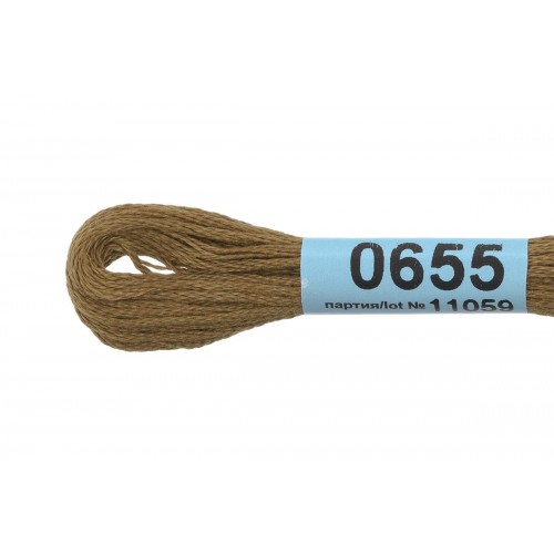 Нитки для вышивания "Gamma"    мулине  ( 0207-0819 )  100\% хлопок   24 x  8 м №0655 т.горчичный