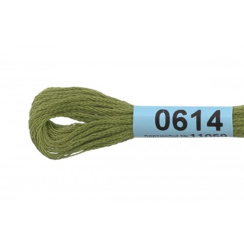 Нитки для вышивания "Gamma"    мулине  ( 0207-0819 )  100\% хлопок   24 x  8 м №0614 оливковый