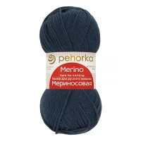 Пряжа Пехорская ПТ "Мериносовая"   50\% мериносовая шерсть, 50\% акрил   10 шт. х  100 г  200 м ± 12 м №156 индиго