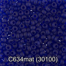 Бисер Чехия "GAMMA" круглый 3   10/0   2.3 мм  10 х  5 г  1-й сорт C634mat т.васильковый мат. ( 30100 )