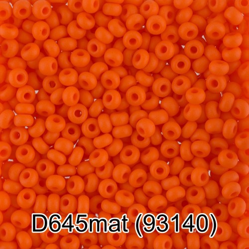 Бисер Чехия "GAMMA" круглый 4   10/0   2.3 мм  50 г  1-й сорт D645mat яр.оранжевый мат. ( 93140 )