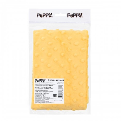 "PEPPY"   Плюш   PEVD   ФАСОВКА   48 x 48 см  309 г/кв.м ± 5   100\% полиэстер 23 горчичный