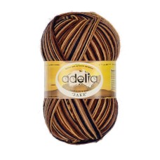 Пряжа ADELIA "JAKE"   75\% шерсть, 25\% нейлон   5 шт. х  100 г  400 м ± 15 м №26 т.синий-песочный-св.коричневый-коричневый