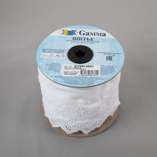 Шитье "Gamma"   85 мм  GYEM-8501   в рулоне   10 м ± 0.2 м  Турция белый