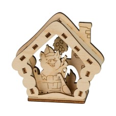 Заготовка для декорирования "Mr. Carving"   ВД-579   Подвеска 3D   фанера   8.5  х 8 х  3.5 см  СК/Распродажа "Свинка в бане"