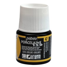 "PEBEO"   Краска по фарфору и керамике под обжиг глянцевая Porcelaine 150   45 мл 024-042 антрацит