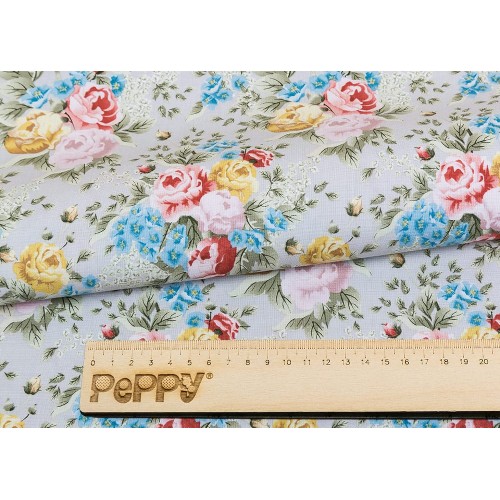 Ткань для пэчворка PEPPY   ВЕРСАЛЬСКИЕ САДЫ   ФАСОВКА   50 x 55 см  146 г/кв.м ± 5   100\% хлопок ВС-07 серый