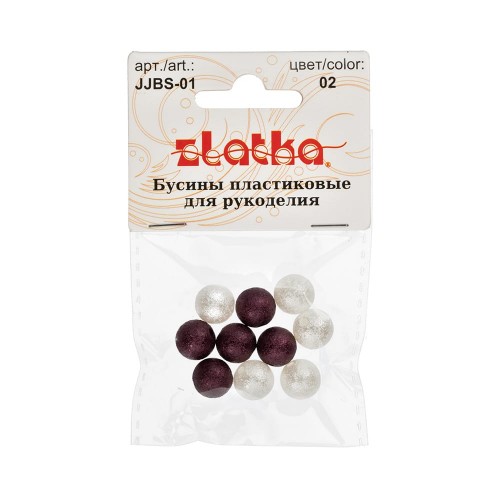 Бусина "Zlatka"   пластик   JJBS-01   10 мм  5 х  10 шт №02 АССОРТИ