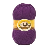 Пряжа ADELIA "OLIVIA"   60\% акрил, 40\% шерсть   5 шт. х  100 г  250 м ± 10 м №16 фиолетовый меланж