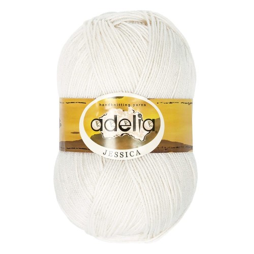 Пряжа ADELIA "JESSICA"   67\% шерсть, 33\% полиэстер   5 шт. х  100 г  260 м ± 10 м №01 БЕЛЫЙ