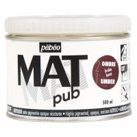 Краска акриловая "PEBEO"   экстра матовая Mat Pub №1   500 мл 257022 умбра жженая