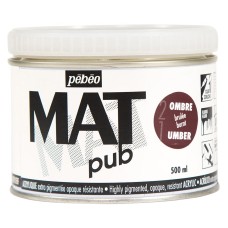Краска акриловая "PEBEO"   экстра матовая Mat Pub №1   500 мл 257022 умбра жженая