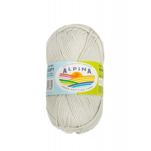Пряжа ALPINA "BABY SUPER SOFT"   50\% хлопок, 50\% бамбук   10 шт. х  50 г  150 м ± 10 м №03 св.серый