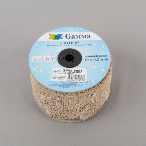 Гипюр "Gamma"   80 мм  GGM-8001   в рулоне   10 м ± 0.2   Турция GP014BE бежевый